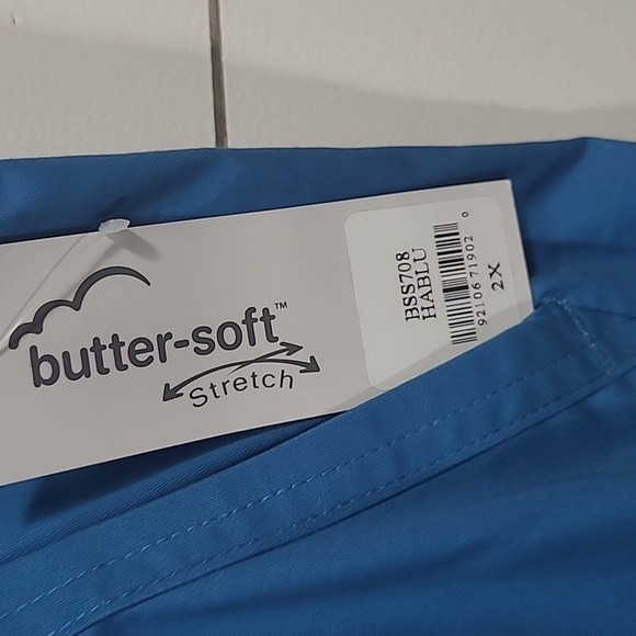 NWT Butter-soft Scrub Pants Women's sz 2XL Blue 5 Pocket Cargo Scrub Pants - Picture 6 of 10